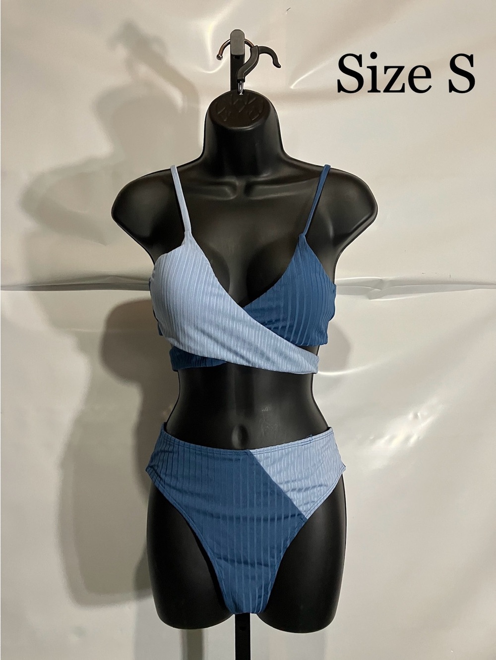 Women’s Colorblock Ribbed Wrap Bikini Size Small